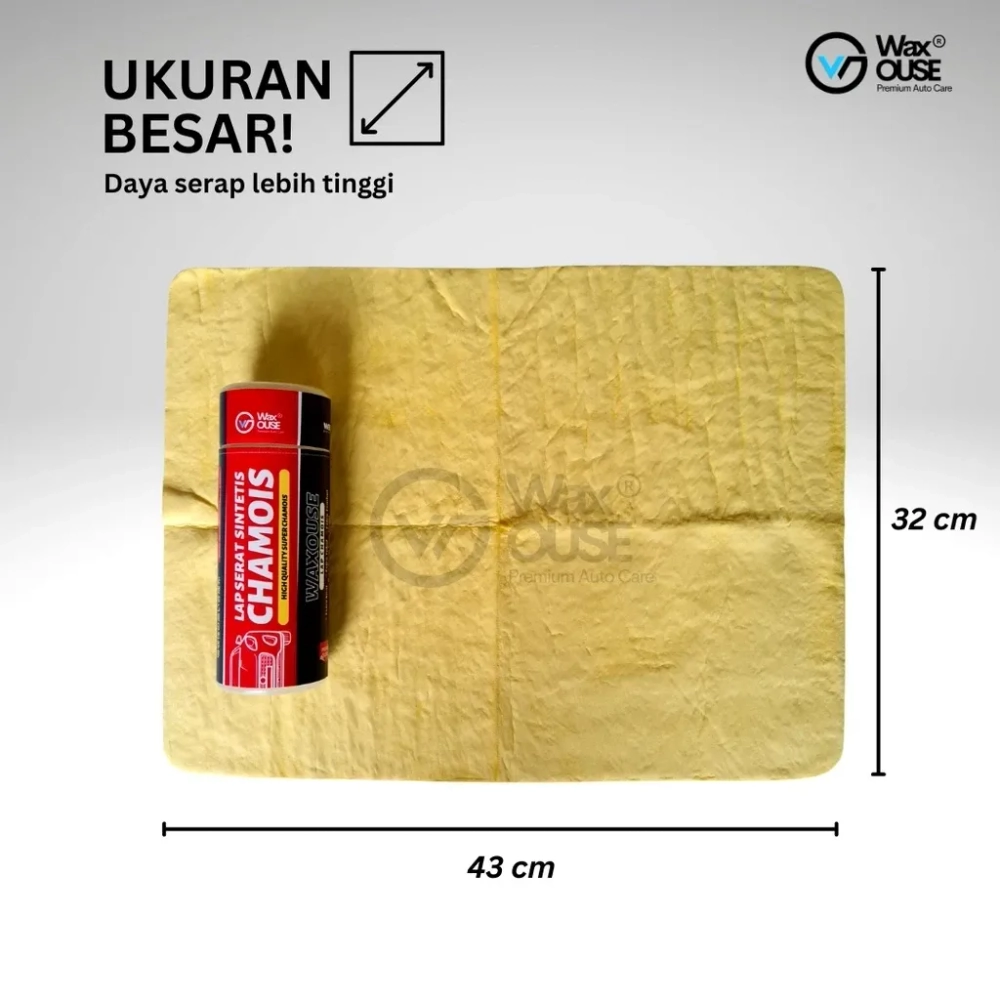 Waxouse Kanebo Chamois – Lap Pengering Mobil & Motor Serat Sintetis Super Lembut dan Tahan Lama